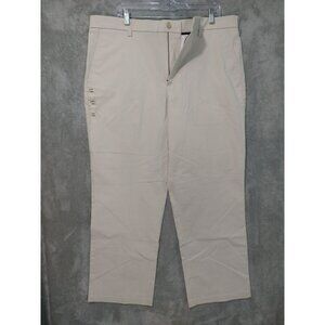 Croft Barrow Pants Mens 38x30 Beige Khaki Classic Fit Flat Front Easy Care